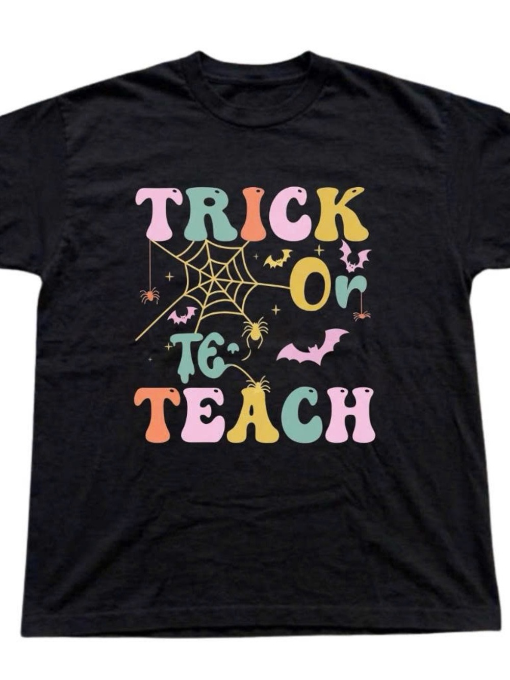 Gildan Black Shirt Trick or Teach Halloween Graphic Tee